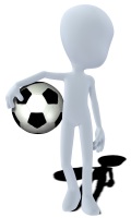 Konzept Figur mit Fussball / concept figure with soccer ball